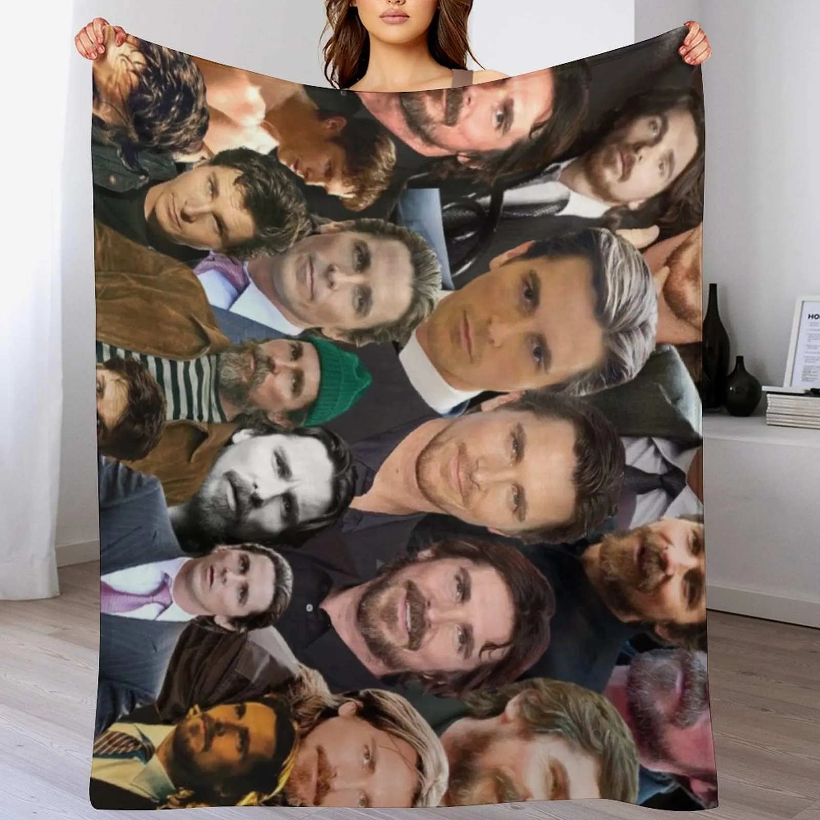 

christian bale photo collage Throw Blanket All Weather Soft Throw Blanket for Sofa
