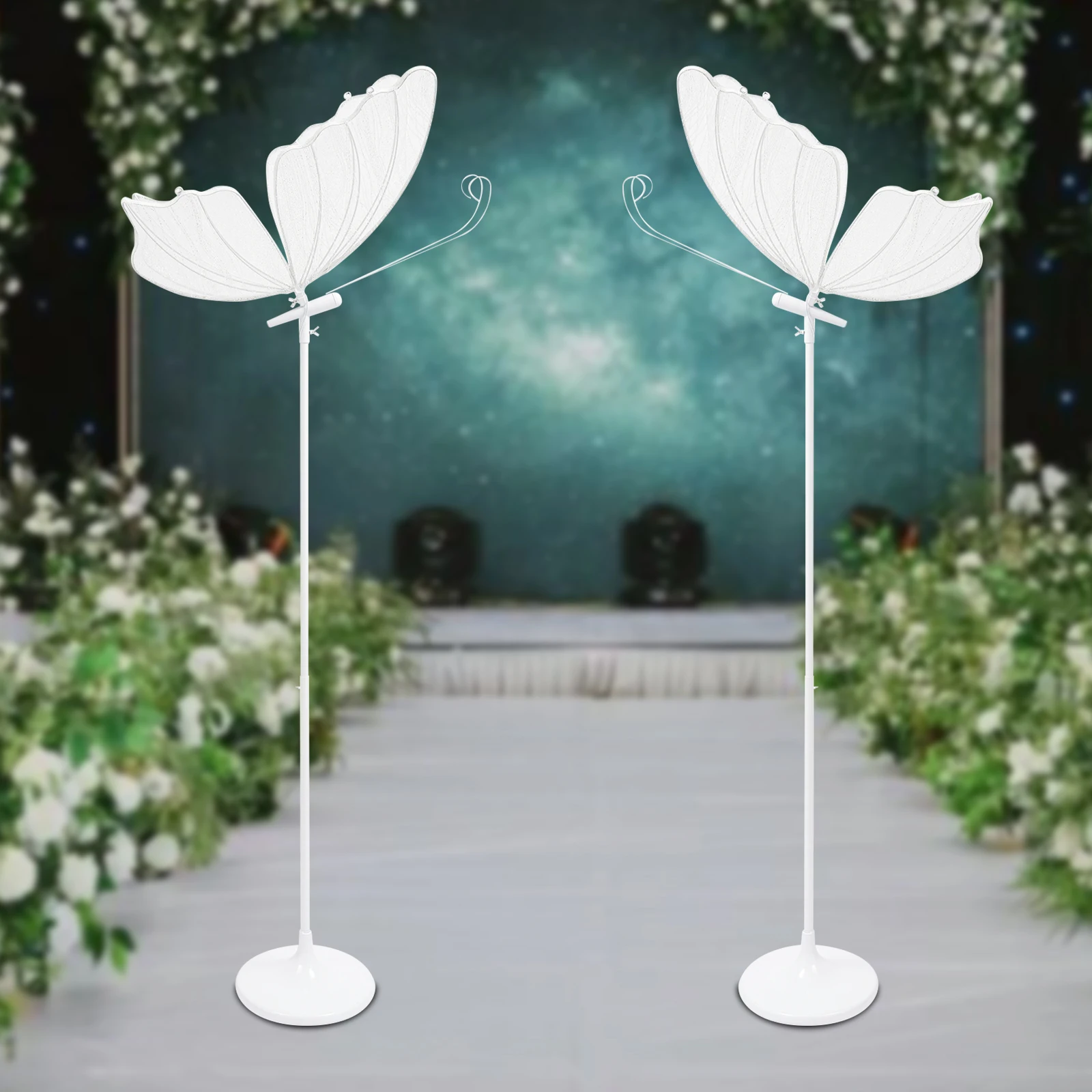 

2pcs Silver/Gold Wedding Butterfly Floor lamp Creative Butterfly Ceiling Lamp Butterfly Hanging Decoration Prop for Wedding Chri