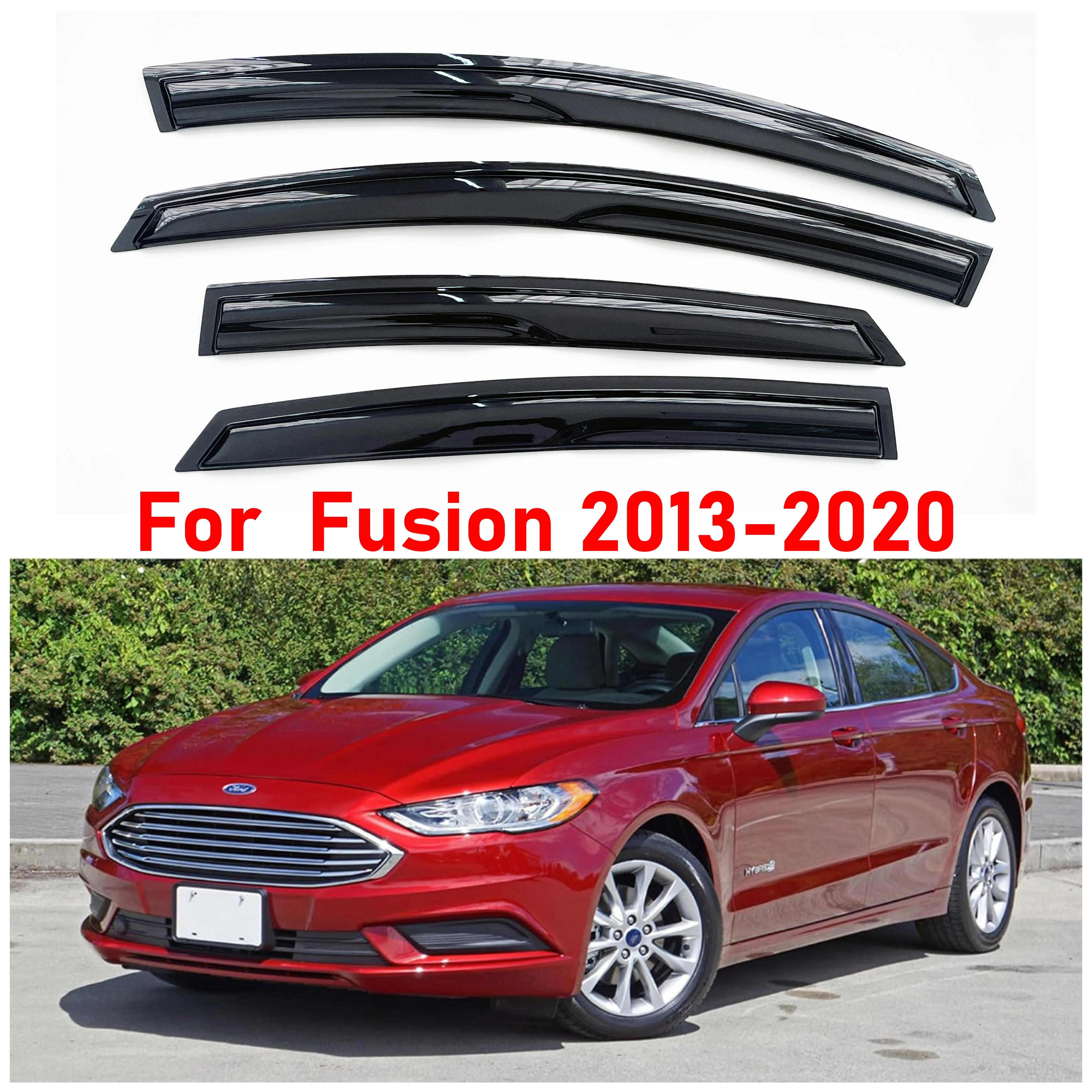 

4 pcs of the latest model car window sunshade for Fusion 2013-2020, window visor rain guards window visors window rain guards