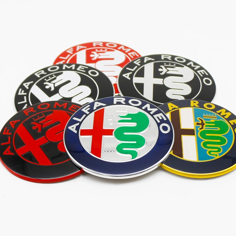 Car Front Hood Badge Rear Trunk Sticker Car Steering Wheel Badge Sticker For Alfa Romeo Giulietta Mito Giulia Stelvio Brera 147