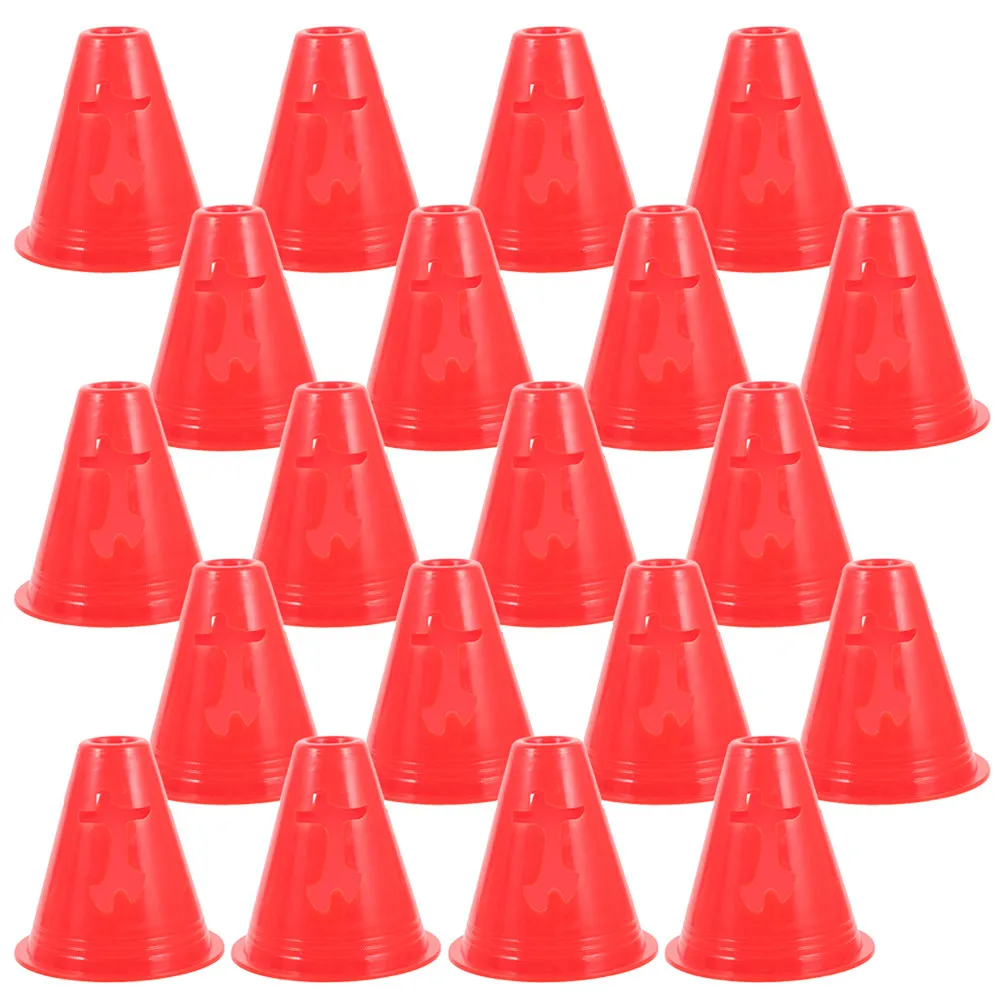 

20Pcs Mini Cones for Sports Training Bright Colored Plastic Agility Cones Lightweight Portable Practice Markers for Soccer