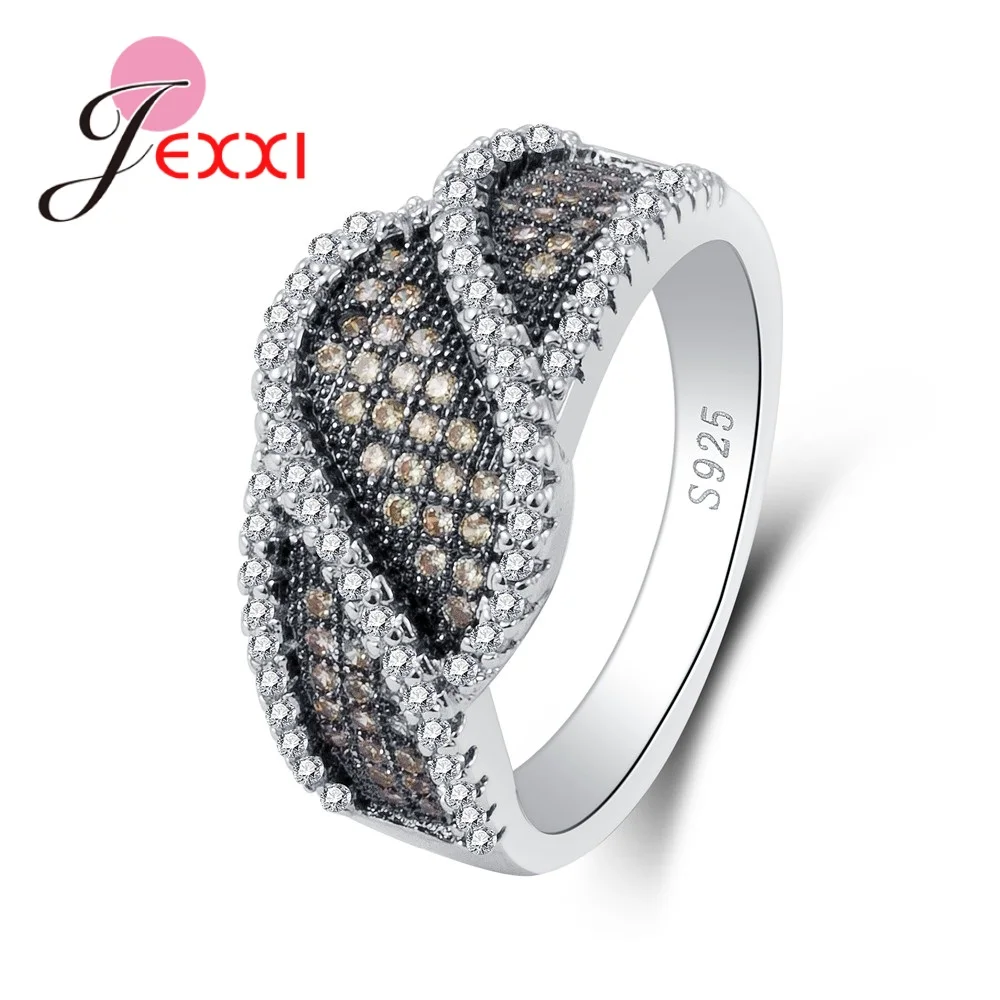 Fashion 925 Sterling Silver Infinity Luxury Wedding Finger Rings For Women Man Party Shiny Crystals Band Anel Jewelry