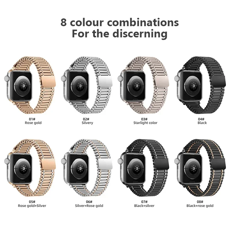 Metal Magnetic Strap for Apple Watch Ultra Band 49mm Series 8/7 41mm 45mm Steel Wristband Iwatch 6 SE 5 4 3 38mm 40mm 42mm 44mm