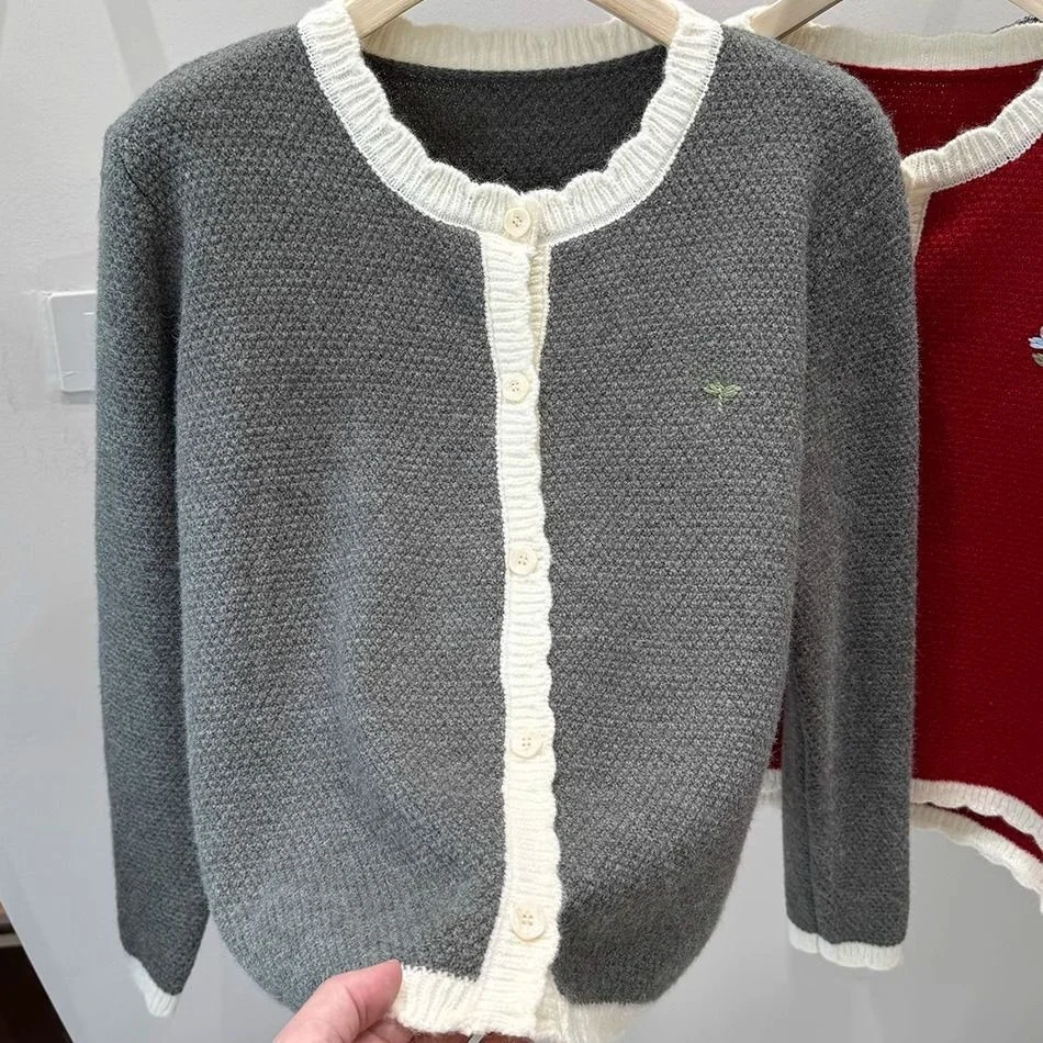 

Цветная блузка, длинный свек, вязаный свитер, кардиган, дизайн с вышивкой, сенсация, осень-зима, Новое поступление, женская мода