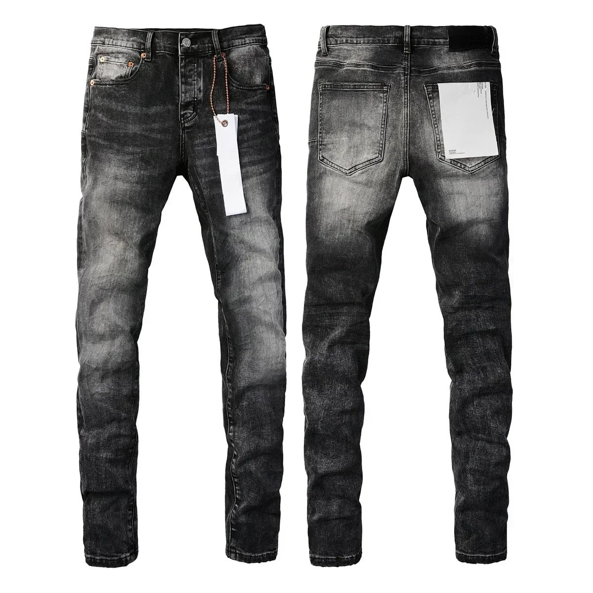 American 2024 Style Brand Purples Jeans Fashion top quality Streetwear Black gray Repair Low Rise Skinny Denim pants 28-40 size