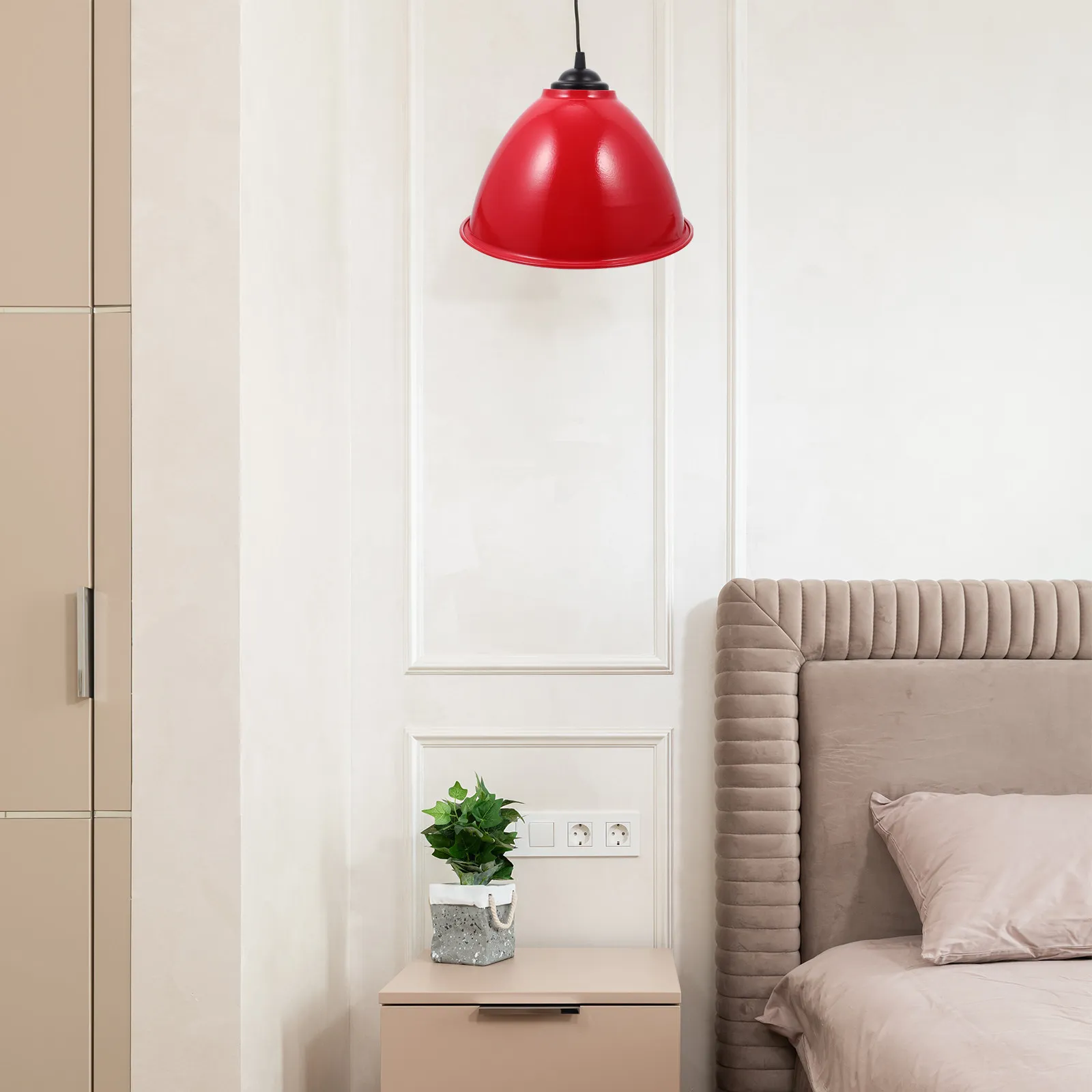 Modern Pendant Lamp Shade for Restaurant Owners to save space with ceiling lighting in Red Aluminium Alloy