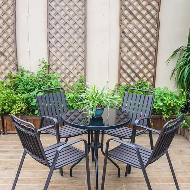 

Garden Balcony Outdoor Tables Modern Luxury Minimalist Armchair Outdoor Tables Backyard Balck Jardin Mobiliario Home Furniture