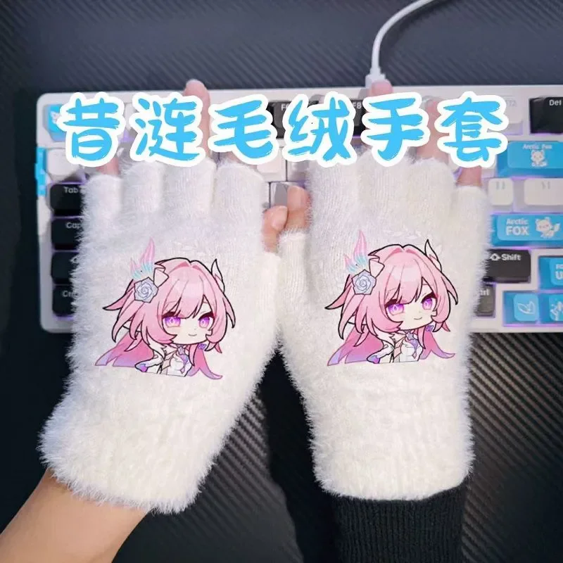 هونكاي: ستار ريل كاستوريس أنيمي تأثيري طالب قفاز الكرتون الدفء الباردة حماية الشتاء رشاقته الحياكة الصوف هدية عيد الميلاد #1