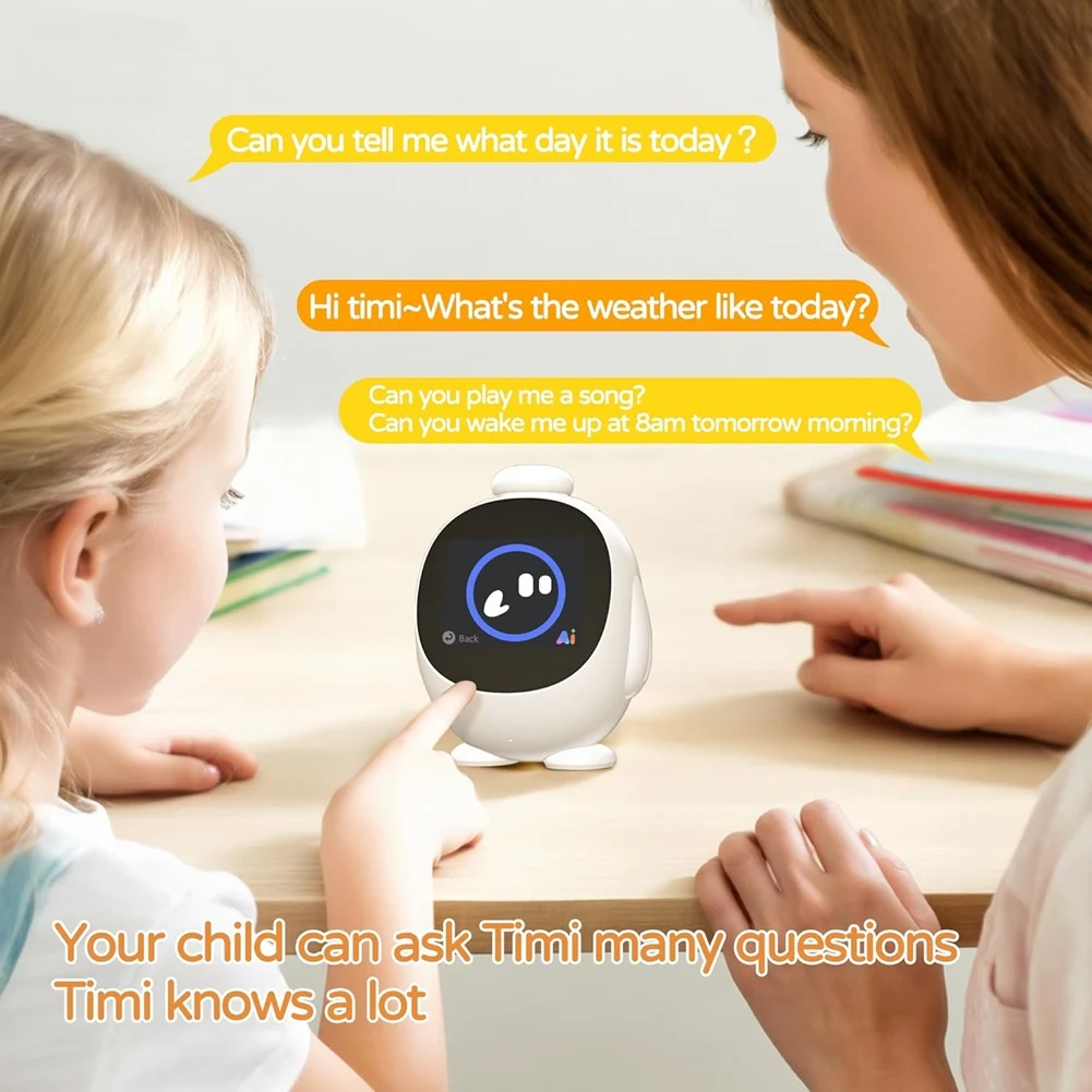ABRN-Smart AI Clock Voice Control, Kids AI Alarm Clock, AI Device, Sound Machine For Toddlers And Kids Wake