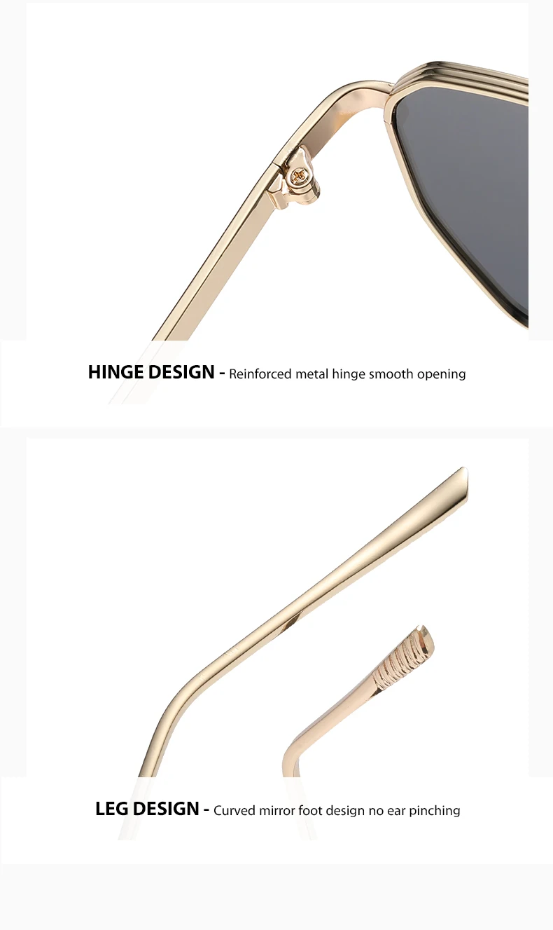 Piloten-Sonnenbrille mit goldenem Rahmen, Retro-Sonnenbrille mit doppeltem Bügel, UV-schützende Sonnenbrille für Herren zum Autofahren 2501 – Detail 9