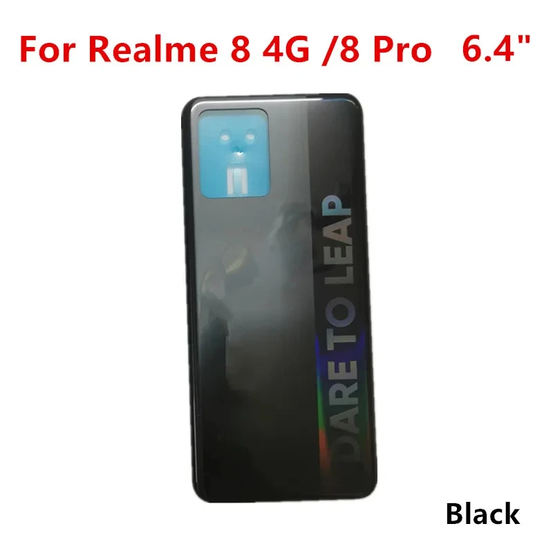 Housing for Realme 8 / 8 Pro 4G / Realme8 5G Plastic Battery Cover Repair Replace Back Door Phone Rear Case   Logo Adhesive