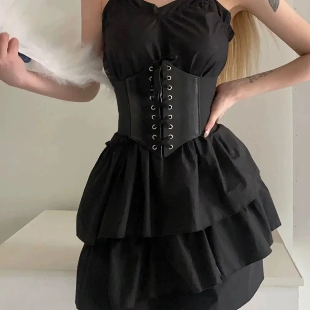 New Punk Slimming Body Belts PU Leather High Elasticity Waist Cincher External Wear Skirt Belt