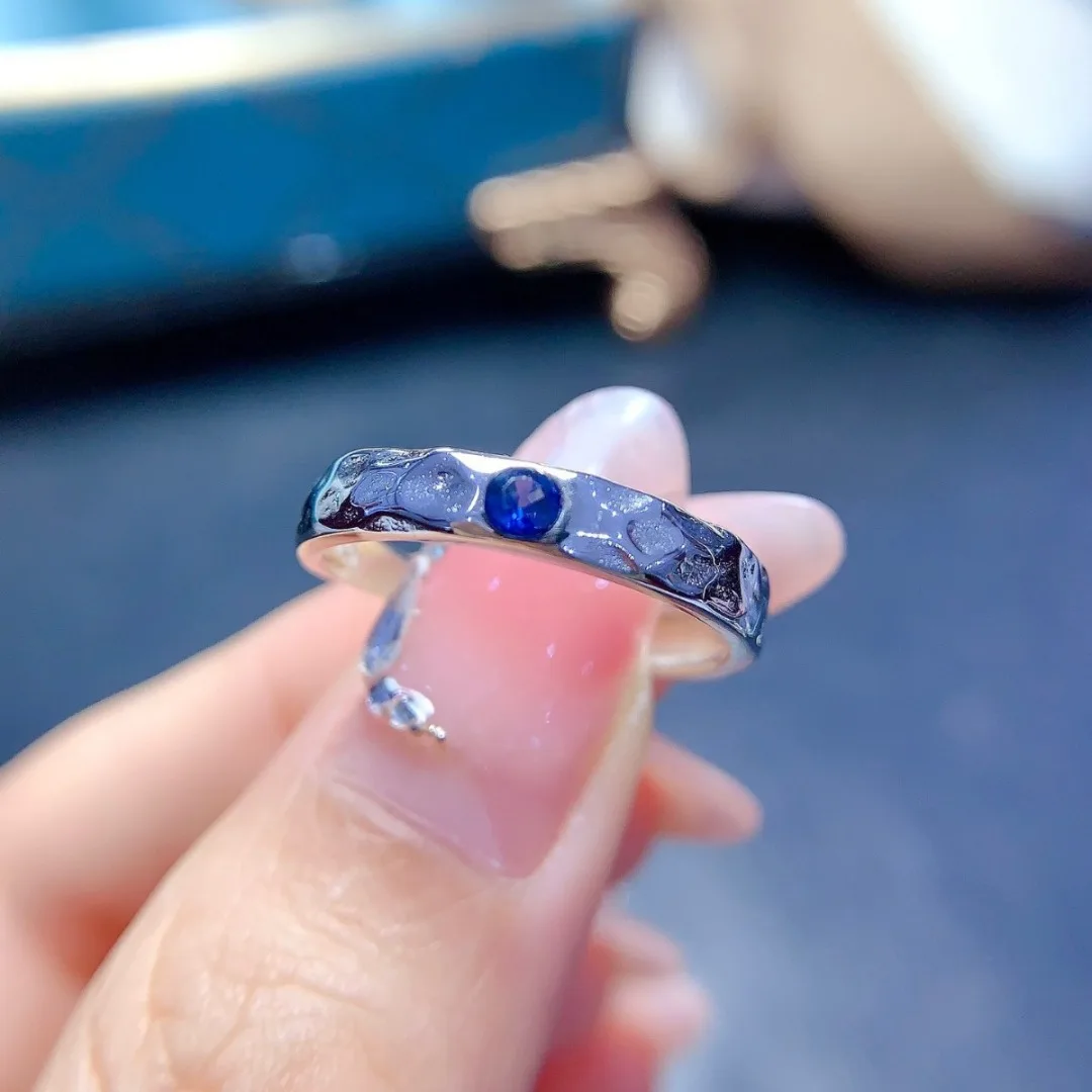 

Simple Design Vintage Natural Sapphire Ring 925 Sterling Silver Ladies Jewelry Birthday Gift Free Shipping