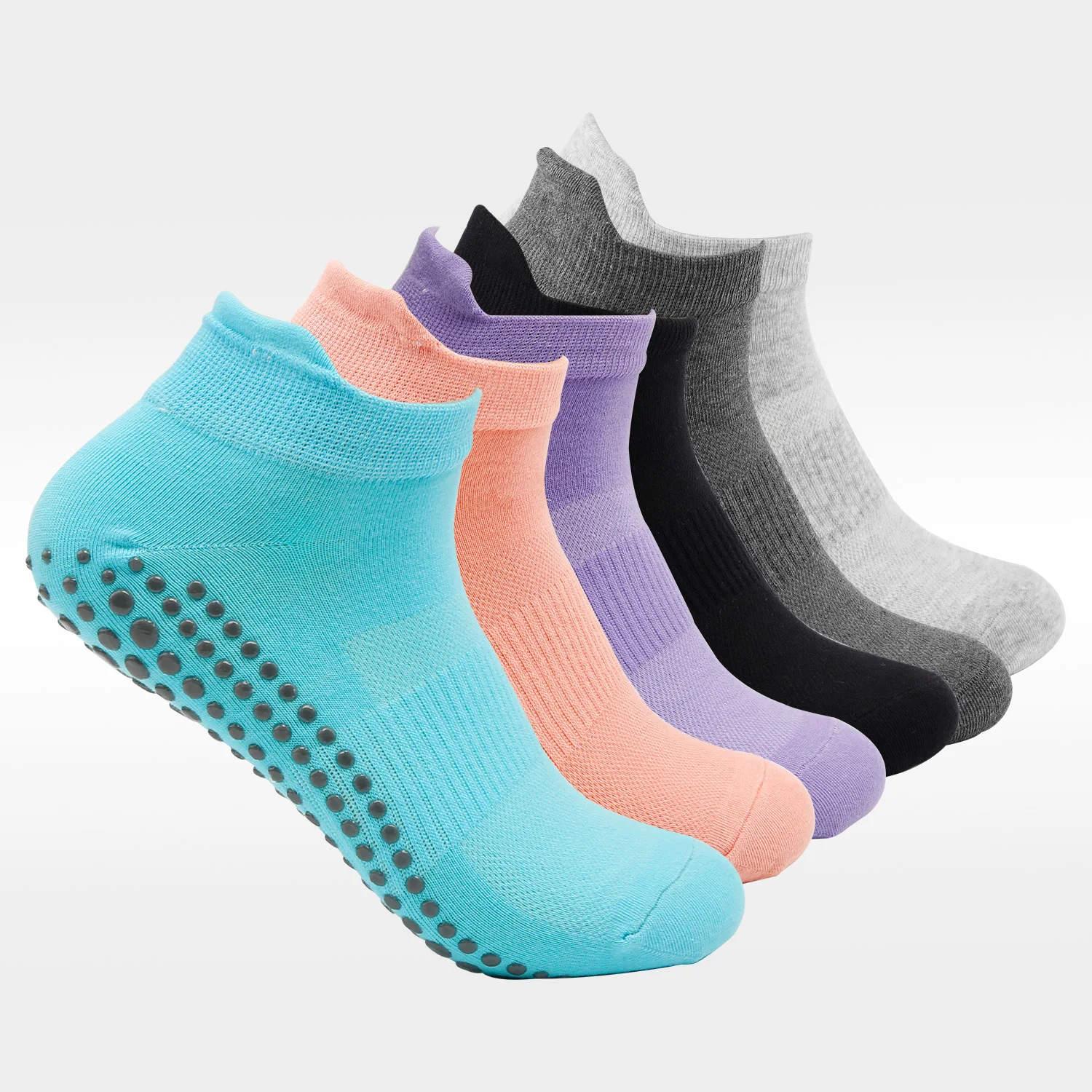 Chaussettes de yoga Déficit Brian, chaussettes courtes polyvalentes, chaussettes de sol en maille élastique, chaussettes de sport respirantes, anti-ald Pilates, monochromatique