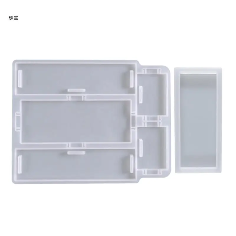 

X5QE DIY Epoxy Mould Storage Box Mould Silicone Mould Storage Box Resin Mold