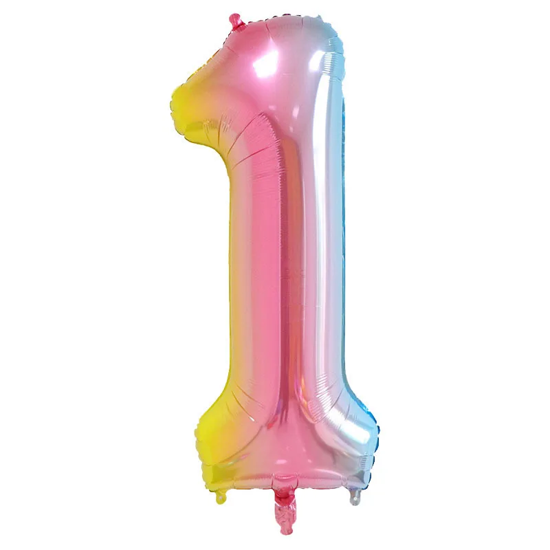 New 42 inch Gradient Color Number Letter Balloon Wedding Baby Birthday Party Spelling Photo Balloon Decoration 2025