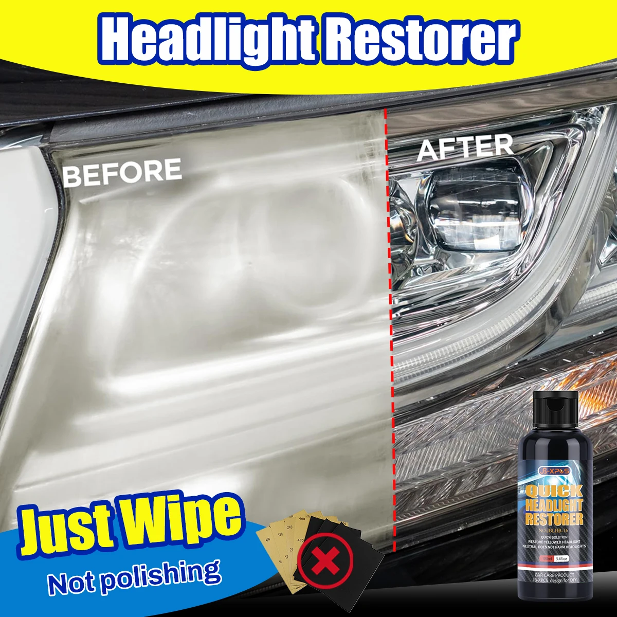 

Headlight Restoration Polishing Headlamp Scratch Remover Repair Cleaning Paste Remove Oxidation Headlight Polish Liquid LHB-16