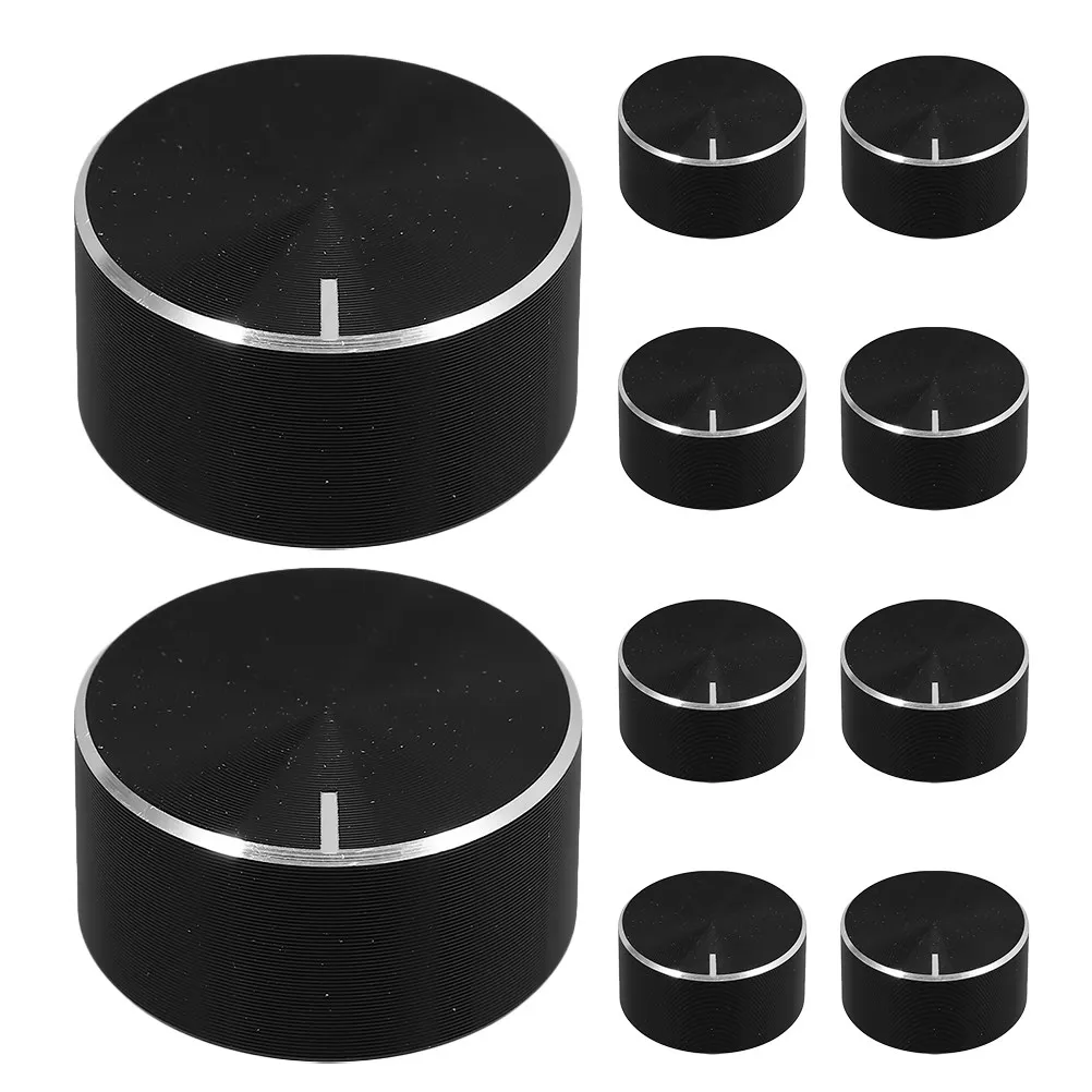 10Pcs Universal Volume Knob Replacement for Amplifier Guitar Bass Audio Equipment Alloy Shaft Knob Compact Design Easy Install