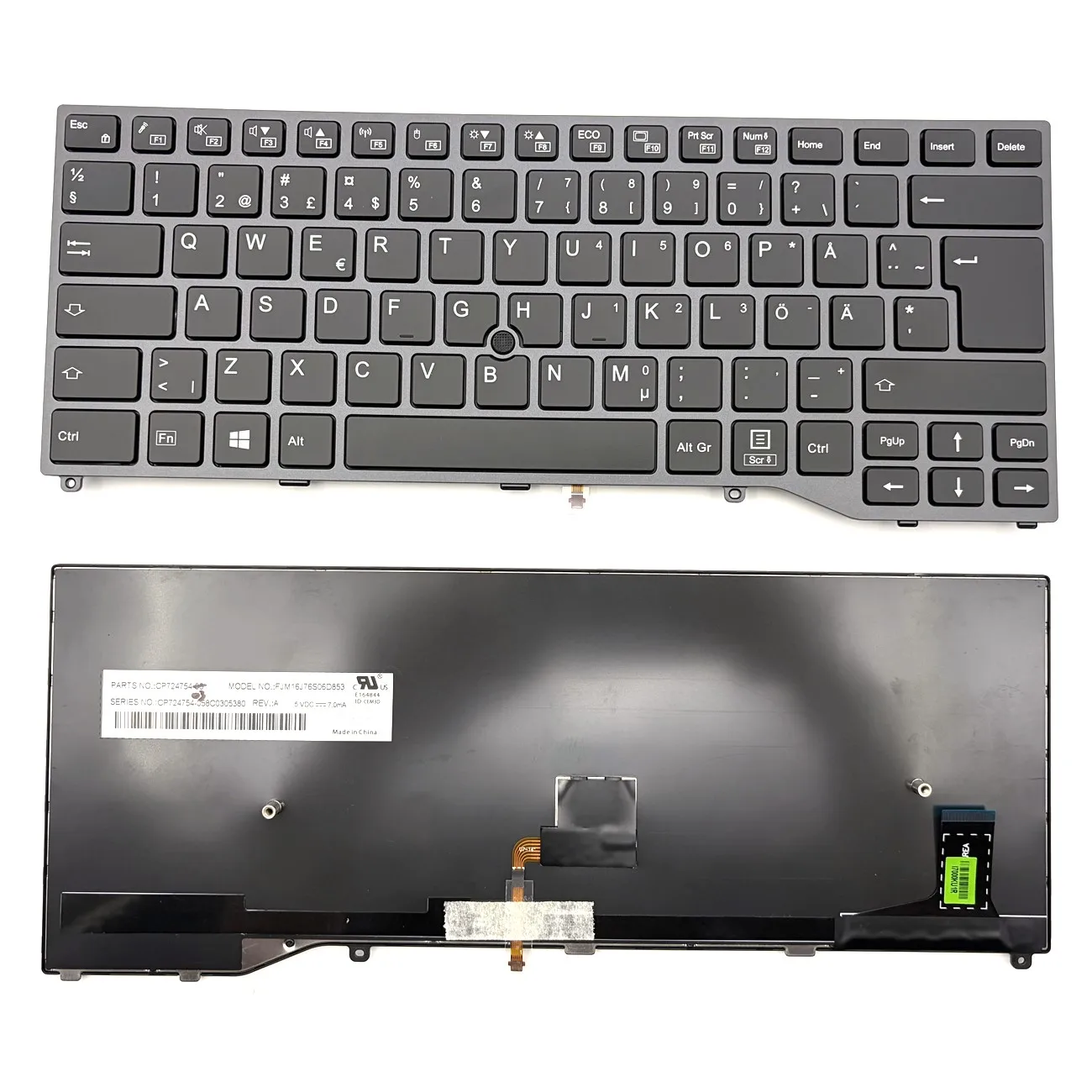 Germany Backlit/Nordic/Swedish Laptop Keyboard For Fujitsu LifeBook E448 E5410 U747 E5411  U7410 U748 U749 E548 E449 Series