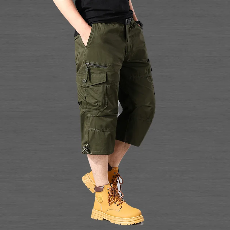 

Summer casual Capri pants camouflage outdoor sports shorts side pockets cotton breathable shorts men's camouflage cropped pants
