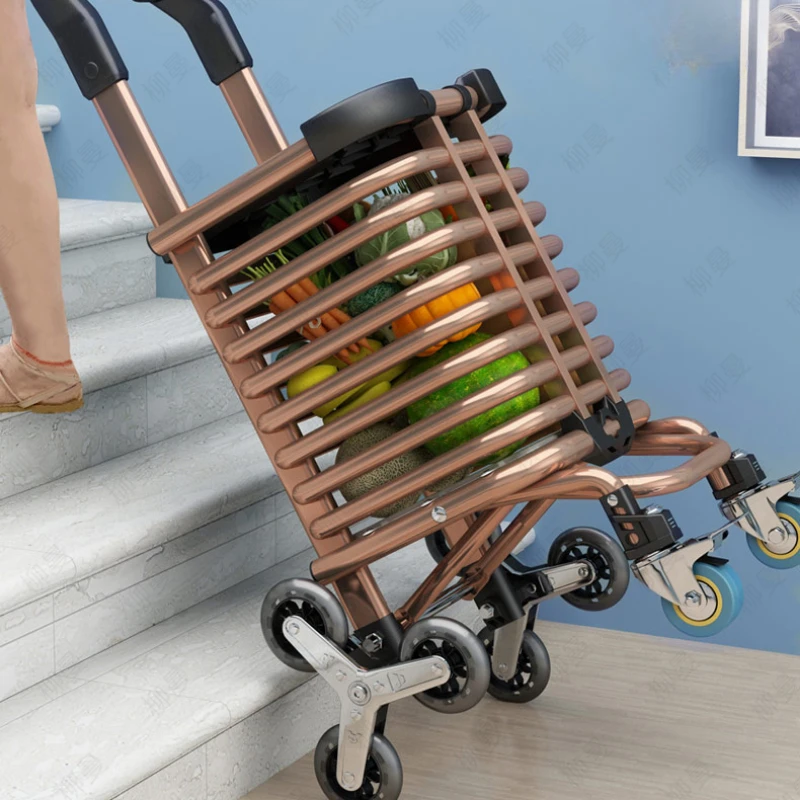 Vegetable Shopping Cart Household Portable Foldable Hand Cart Elderly Small Cart Supermarket Portable Shopping Carts