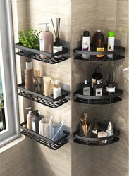 No-drill Bathroom Shelves Wall Mount Corner Shelf Shower Storage Rack Holder For Bathroom Shampoo Organizer Bathroom Accessories