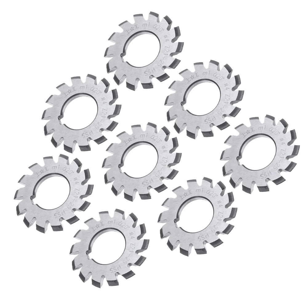 Professional Grade 8pcs M1 Involute Gear Cutters Set High Speed Steel Tools with 20 Degree Pressure Angle Features