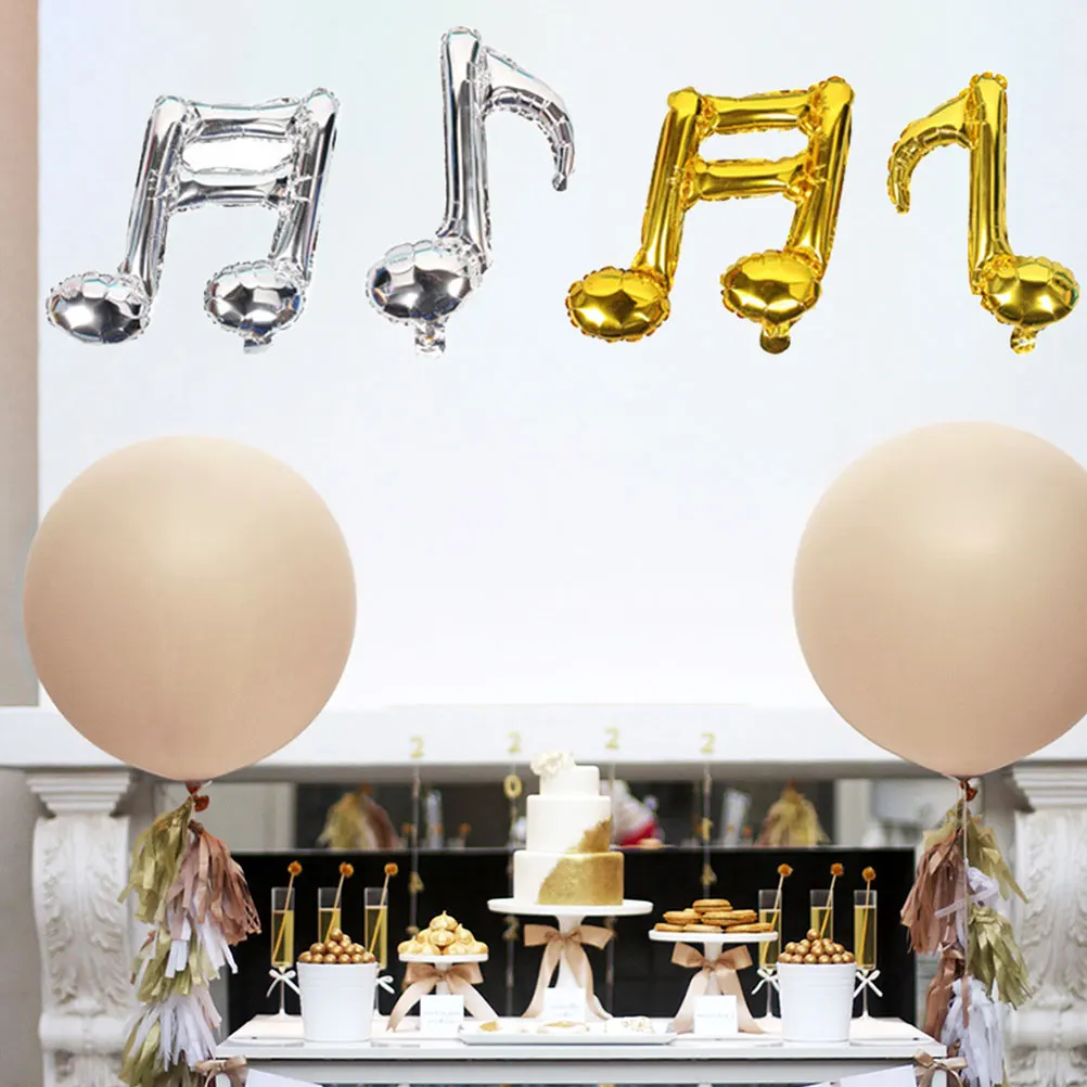 

4 Pcs Musical Balloon Gold and Note Prop Balloons for Birthday Party Supplies Baby
