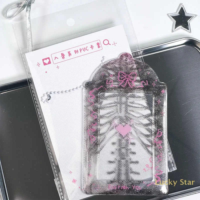 Pixel Style Kpop Photocard Holder ID Badge Holder Student Bus Card Protective Photo Sleeves Fashion Bowknot Photo Card Holder