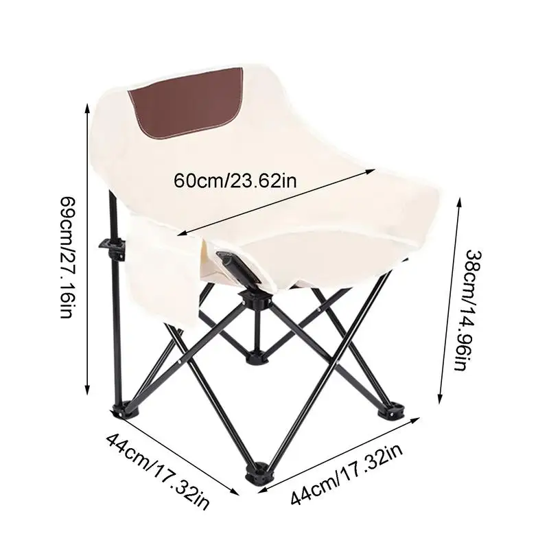 Lightweight Folding Chair Folding Camp Chair With Side Pocket 600D Oxford Fabric Outdoor Portable Chair Beach Stool Picnic