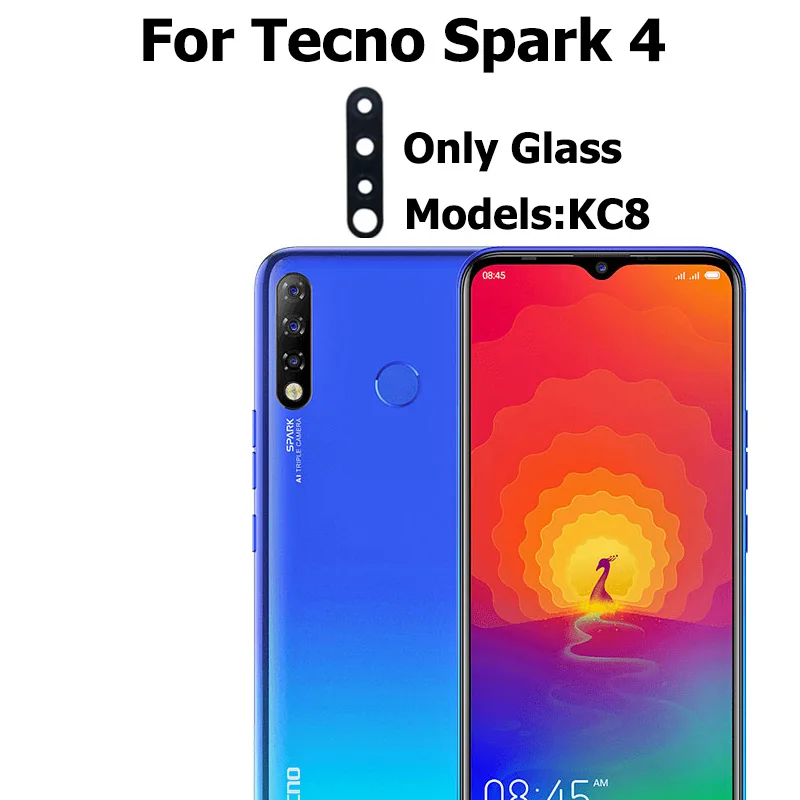 

For Tecno Spark 4 Back Rear Camera Glass Replacement With Adhesive Sticker Repair Parts