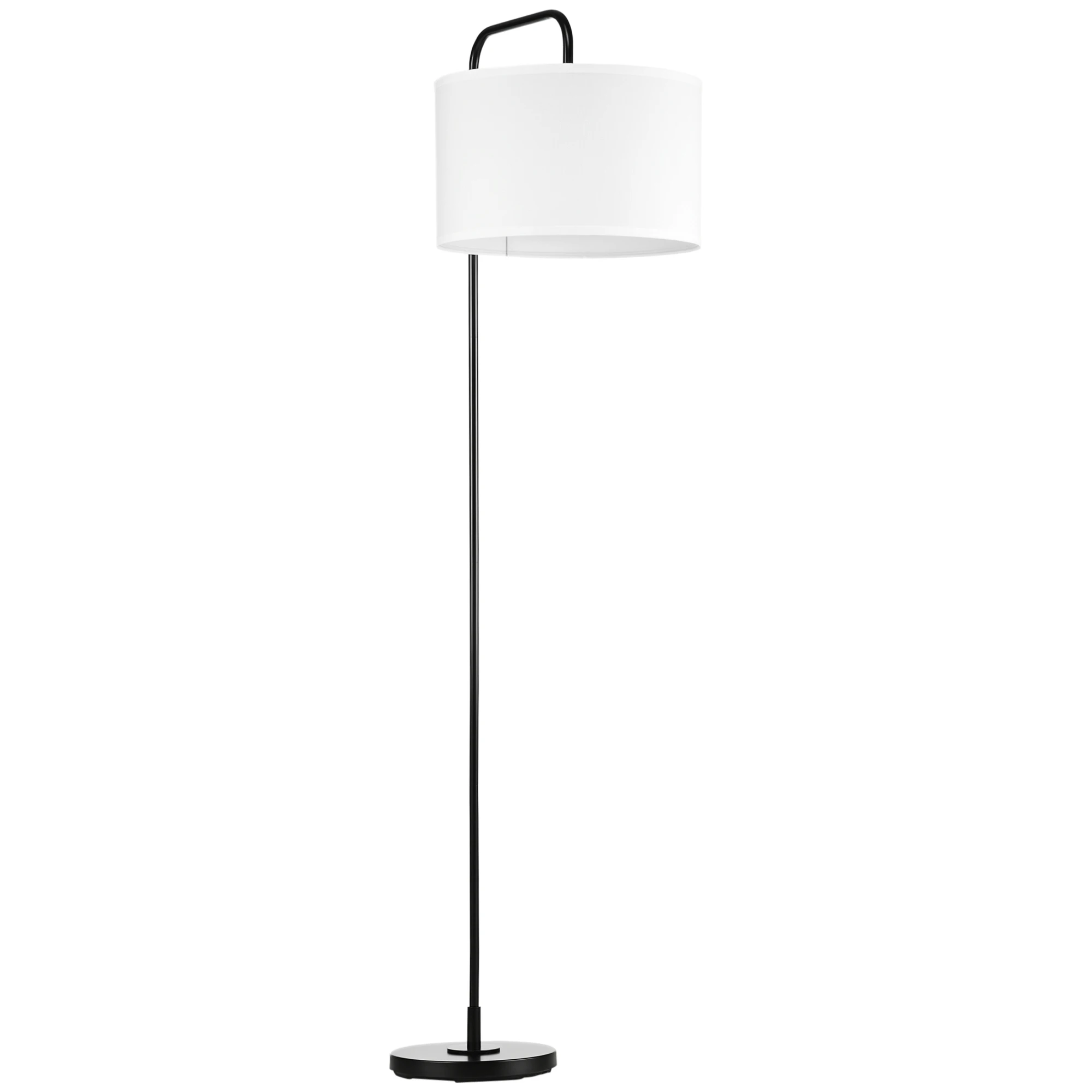Homcom Vloerlamp Cap E27 Max. 40W Met Linnen Lampenkap 64X38X163,5 Cm