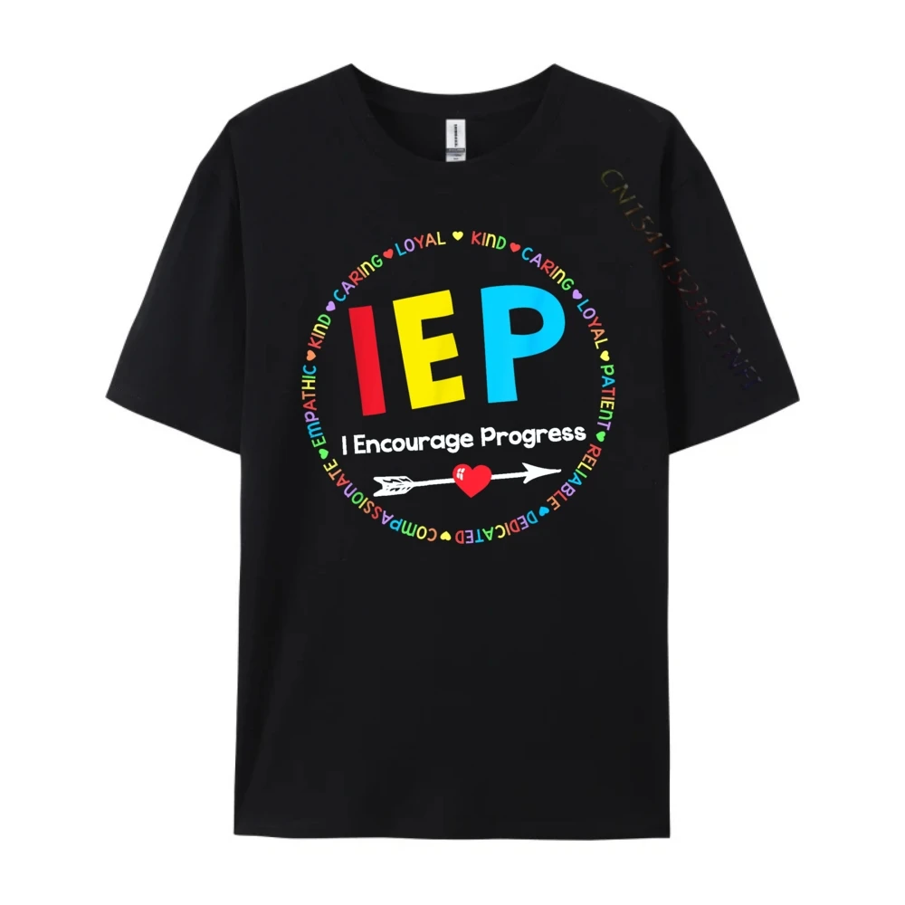 Funny Teacher IEP Tee I Encourage Progress Special Education Grey Shirt Graphic Tee Men Clothes Printed