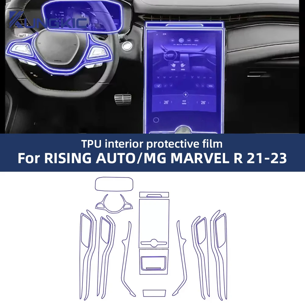 Für RISING AUTO/MG MARVEL R 2021-2023 Auto Interior Center Konsole Transparente TPU Schutz Film Anti-scratch Reparatur Film Refit