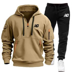 2024 New Men's Hoodie, Sportswear Brand, Hip Hop, Casual Sportswear, Zipper Hoodie Brand New, Fashionable Two Piece Jogging Set