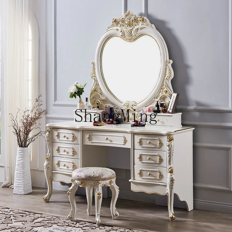 

ZYY solid wood dressing table bedroom white princess dressing table luxury assembly dressing table