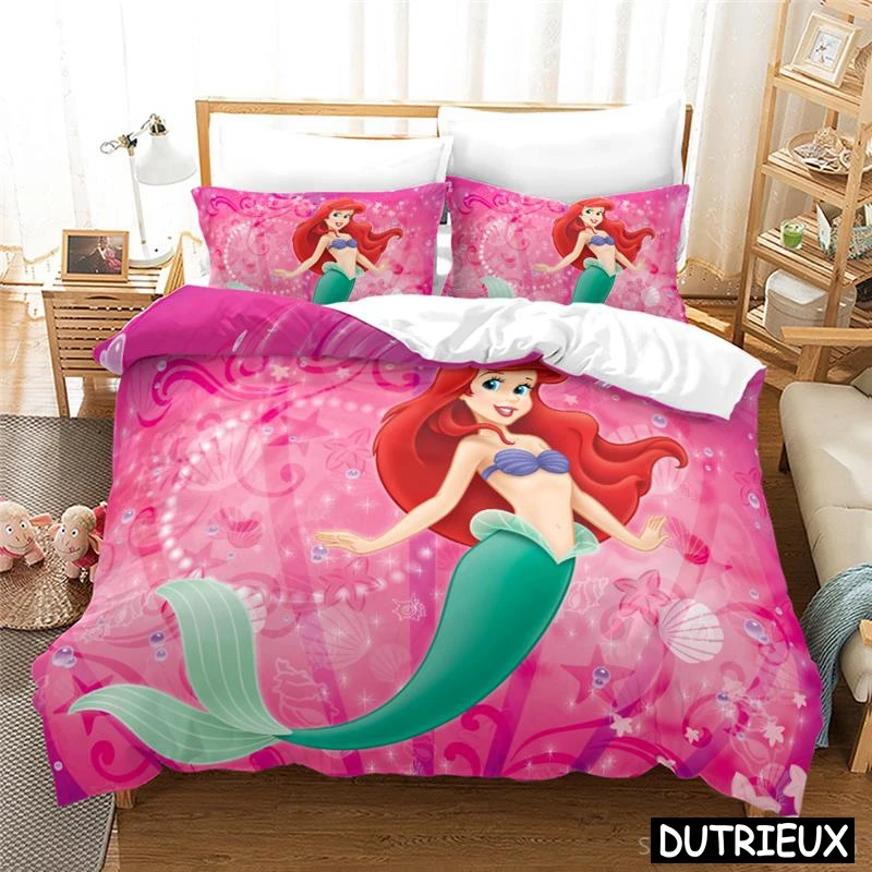 

The Little Mermaid 3D Bedding Set Disney Princess Ariel Duvet Cover Set Quilt Cover Pillowcase Home Textile For Kids Girls Adult