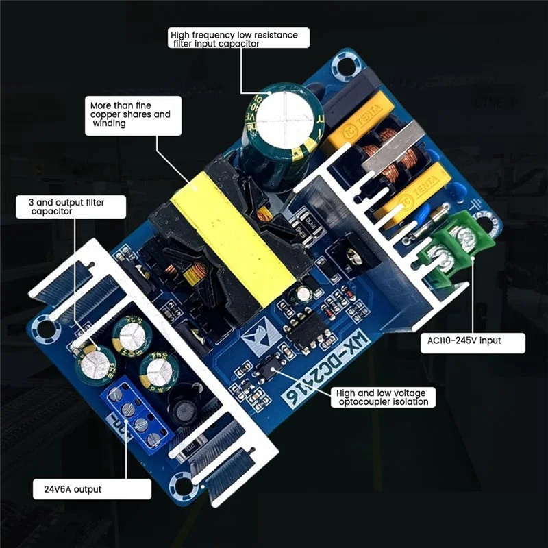 【Must-Haves】24V 6A Switching Power Board 150W High-Power Industrial Power Module 110V/220V To 24V Module