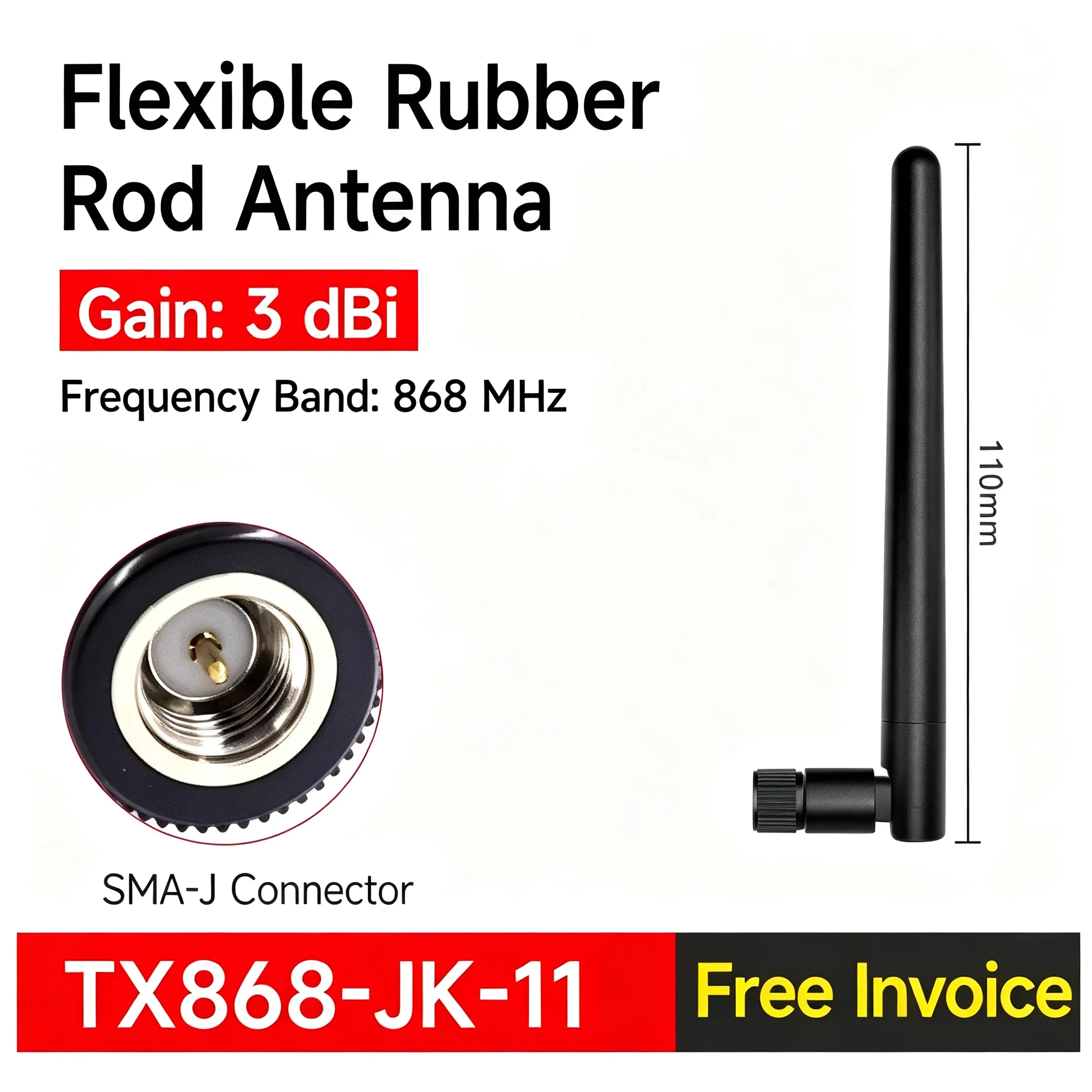 5PCS TX868-JKD-20 TX868-JKS-IPX20 868MHz Antenna Series Rubber Antenna 2-8dBi Sucker Antenna N Male LoRa LoRaWan