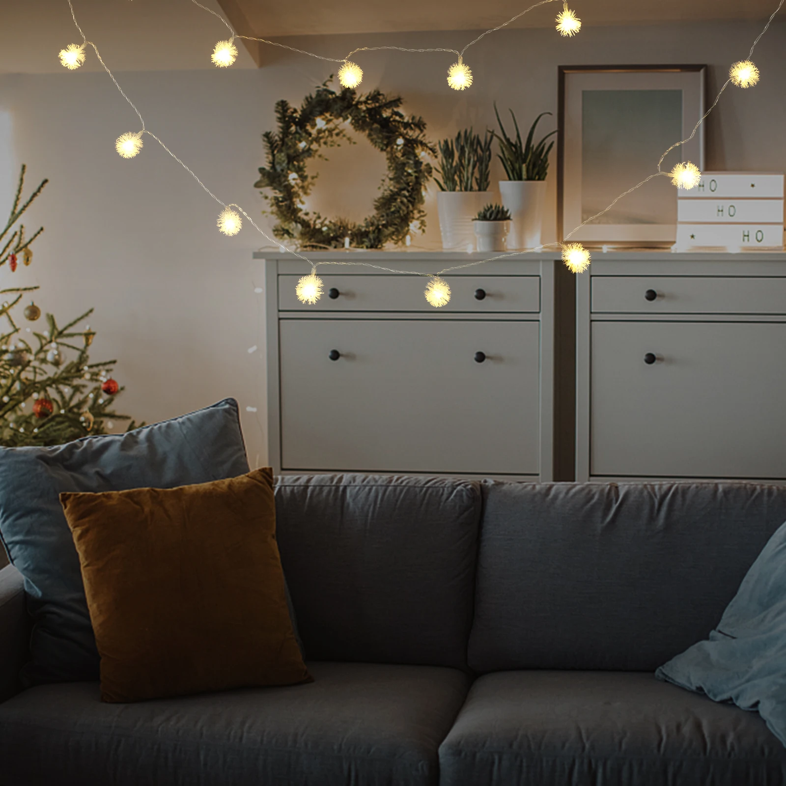 1Pcs LED Snowflake Ball String Lamp Unique Modeling Design for Festive Decor Creative Home Party Atmosphere Lighting Fixture