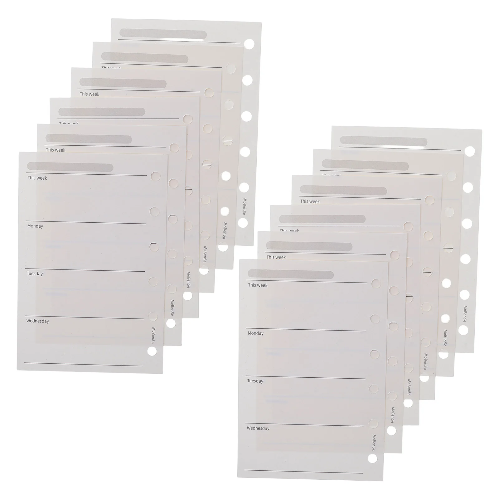 200 pezzi A7 ricariche per agenda settimanale 6 inserti per raccoglitori ad anelli 120 g/m2 carta fronte-retro per ufficio studio viaggi inserti per pianificatore a 6 fori
