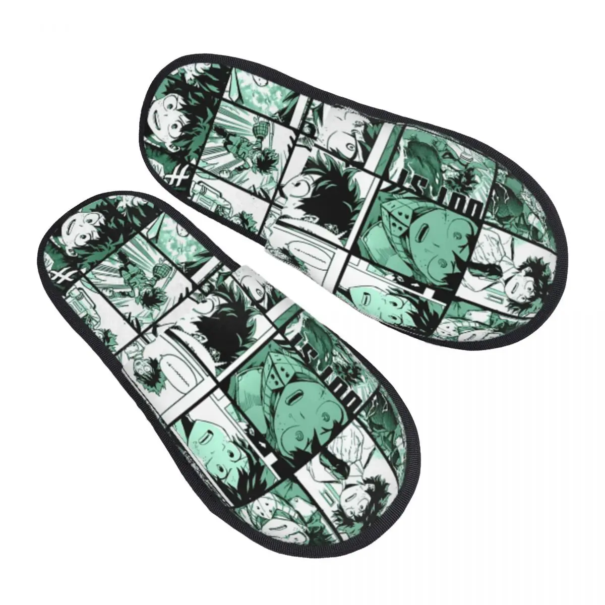 My Heros Academias Furry Slippers Non-slip Cozy Memory Foam Cotton Slippers Indoor