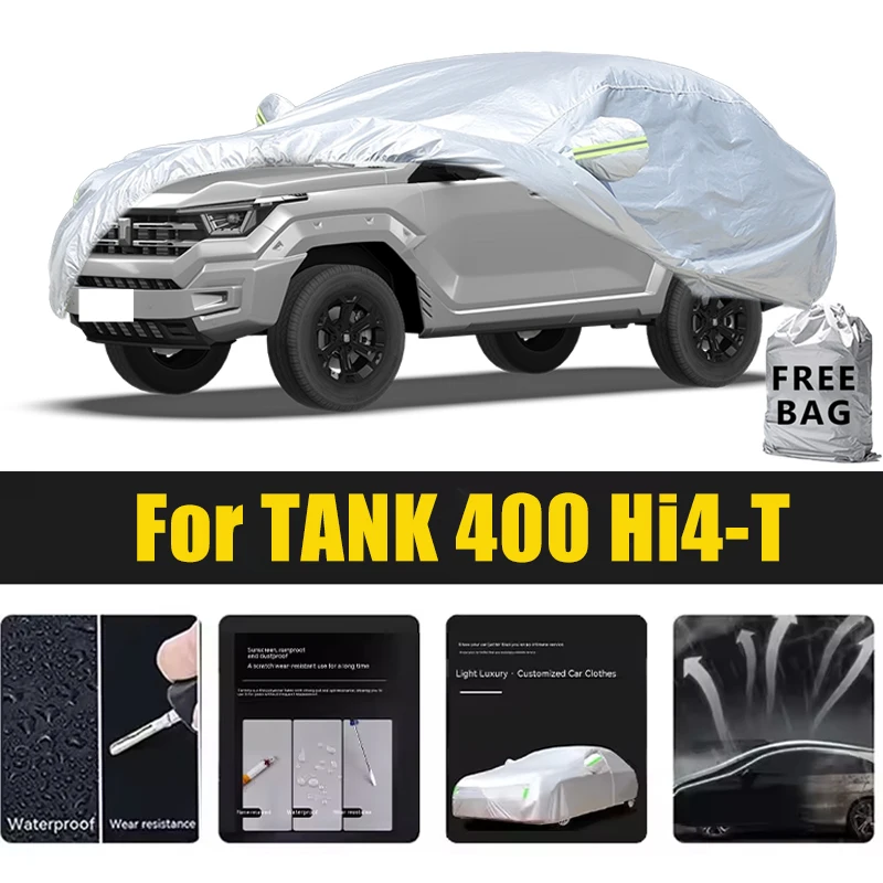 

For TANK 400 Hi4-T Car Cover Outdoor Protection Covers Snow Sunshade Waterproof Dustproof Exterior UV Car Accessories