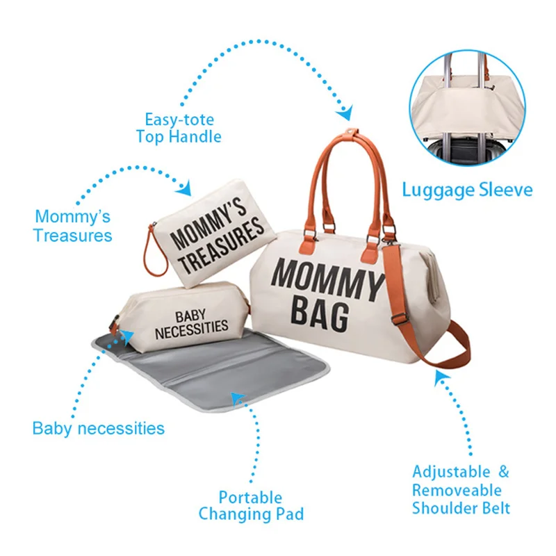 Mommy Bag Travel Storage Bag Waterproof 3-Pack Wet Dry Separation Baby Diaper Storage Packing Portable Pouch Large Capacity Bags