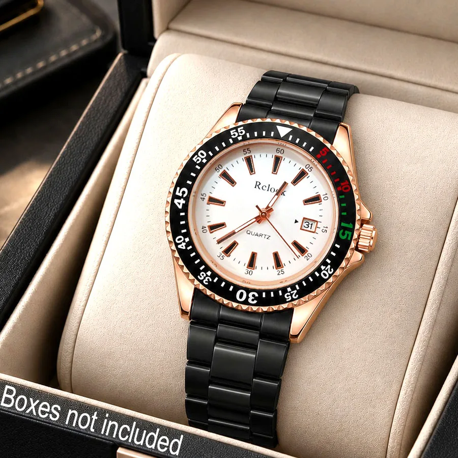 1Pc Men's Fashionable and Trendy Business Quartz Watch, Classic Round Dial, Stainless Steel Strap, Calendar Display, the Best Choice for Men's Gifts, Suitable for Wearing in Any Setting/Gift-Giving
