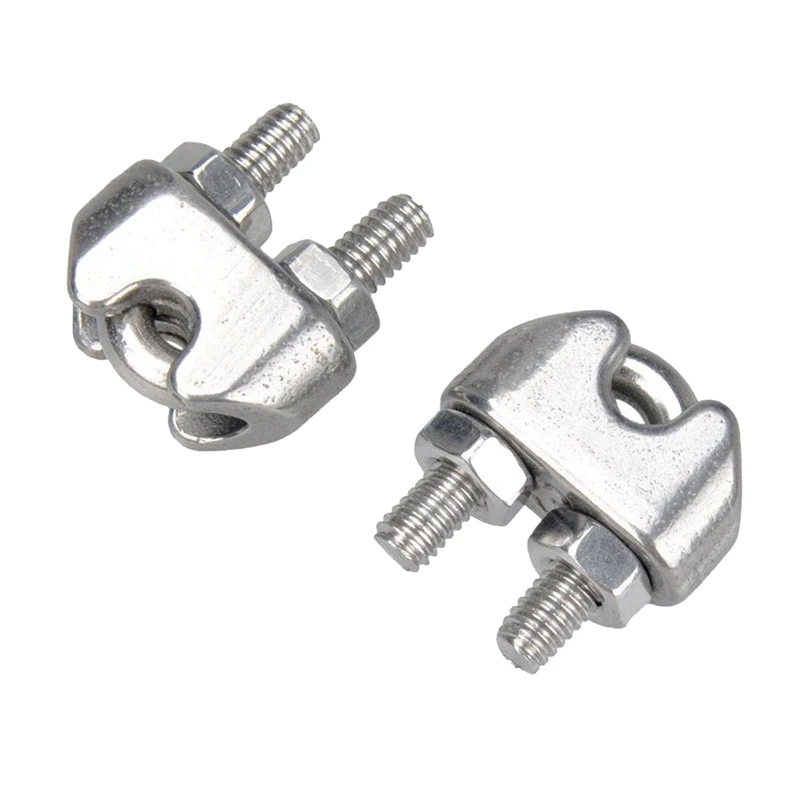 30PCS 1/8 Inches Stainless Steel Wire Rope Cable Clip Clamp For Wire Rope Rigging Tent Rope Guard Railing System