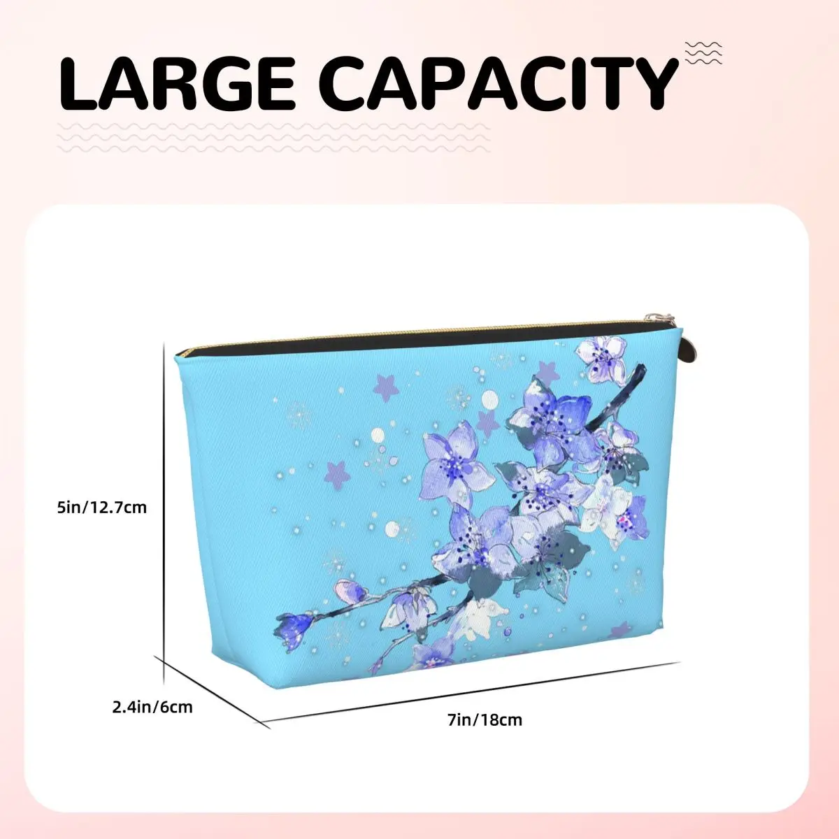 لان وانغجي الأزرق ساكورا الفن الجامح مو داو زو شي جوسو لان حقائب مستحضرات التجميل النسائية السفر ماكياج المنظم الحقيبة تخزين أدوات الزينة #3
