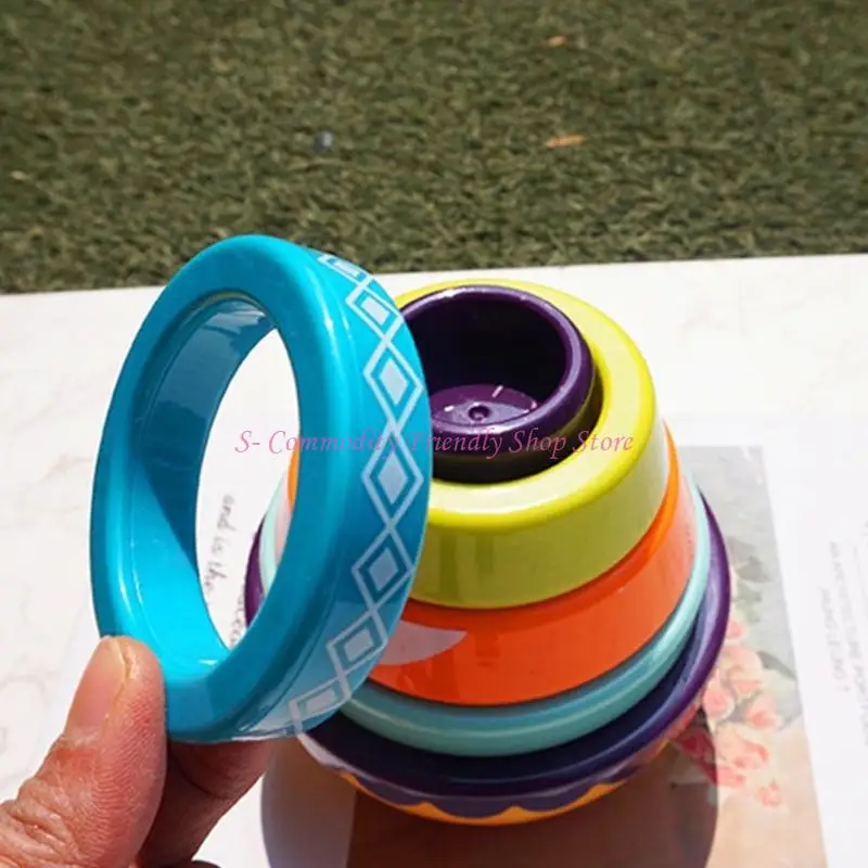 85AE Cartoon Tumbler Stacking Block Children Baby Sensory Developmental Toy