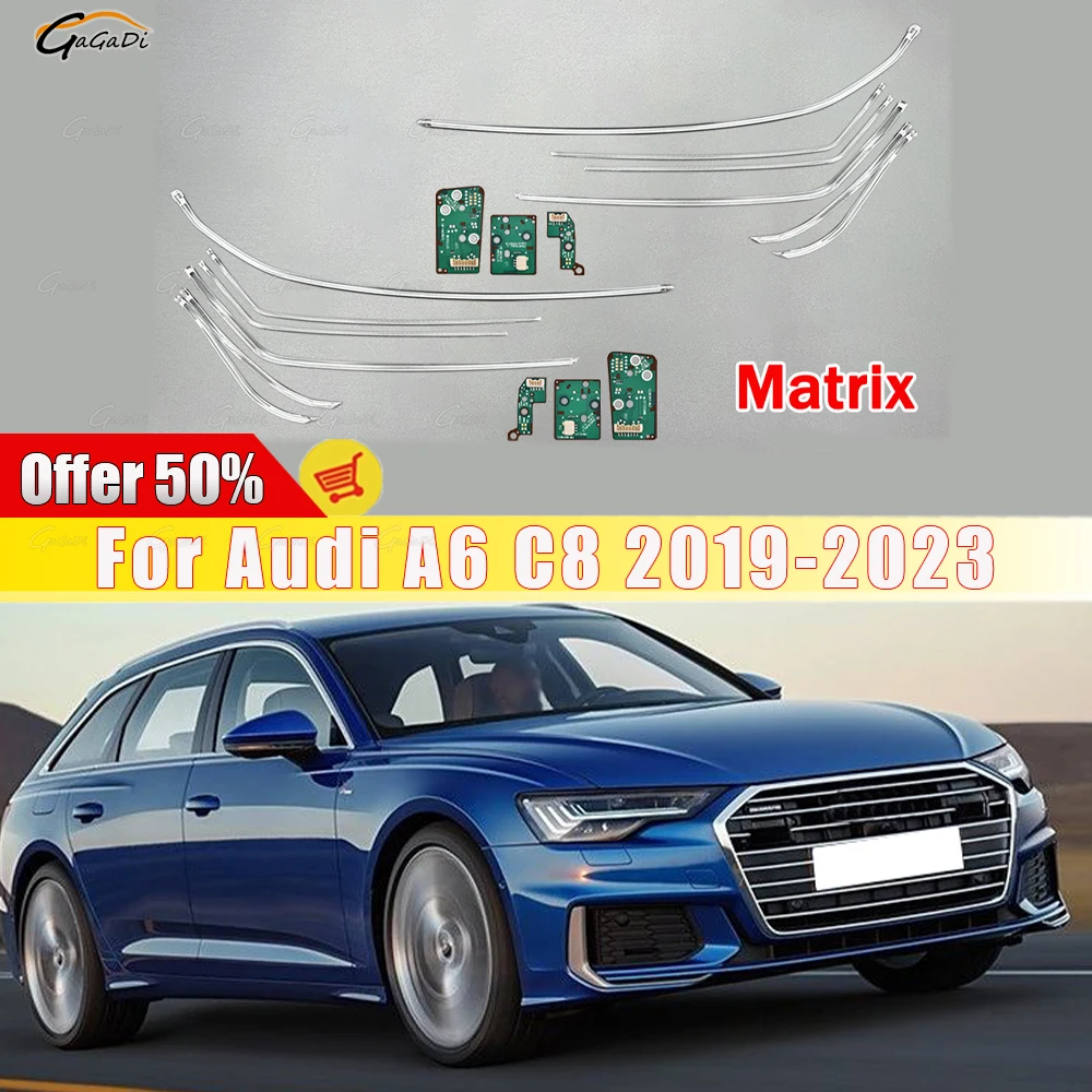 Fit For Audi A6 C8 2019-2023 Matrix DRL Automotive Headlight Light Guide Tubes Light source chip Daytime running light tubes