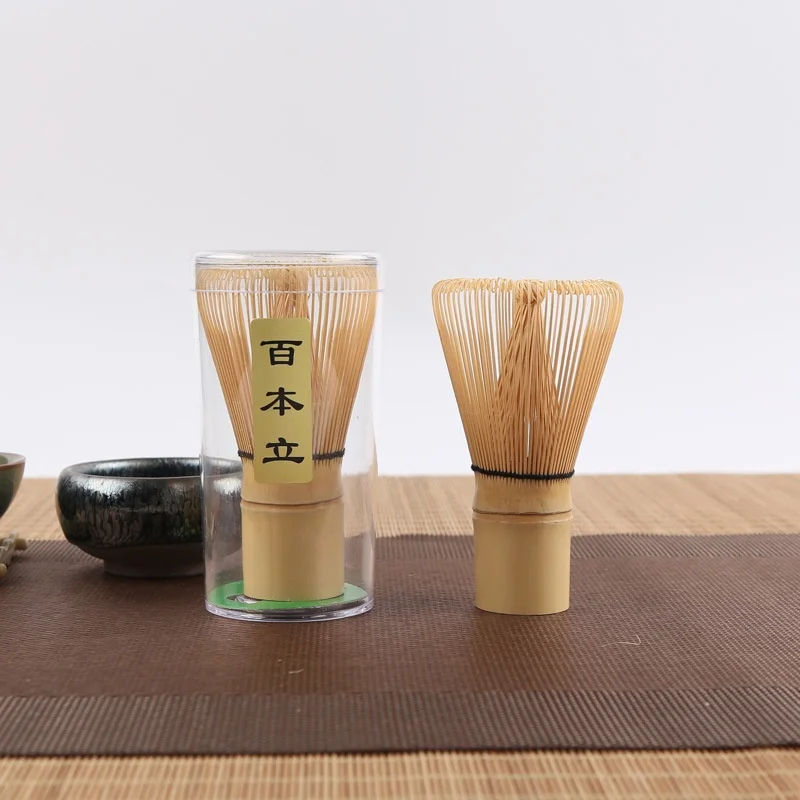 1Pc Kitchen Accessories 100 Matcha Green Tea Powder Whisk Teaware Japanese Ceremony Bamboo Chasen Tea Tool Tea Brush